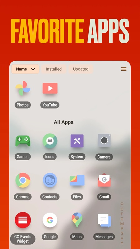 Change app display style options in Octopi Launcher MOD APK