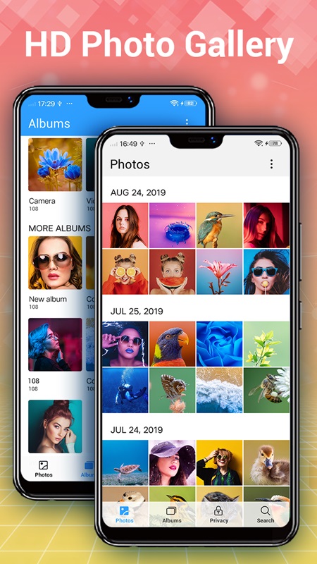 Organize photos and videos by date and name in Photo Gallery MOD APK
