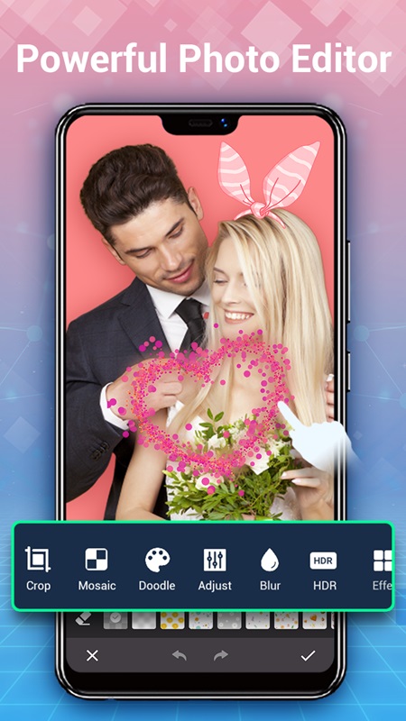 Adjust the brightness, contrast, and saturation in Photo Gallery MOD APK
