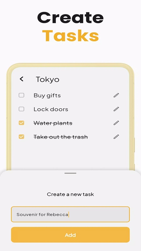 Remove selected items from the list in PackMate MOD APK