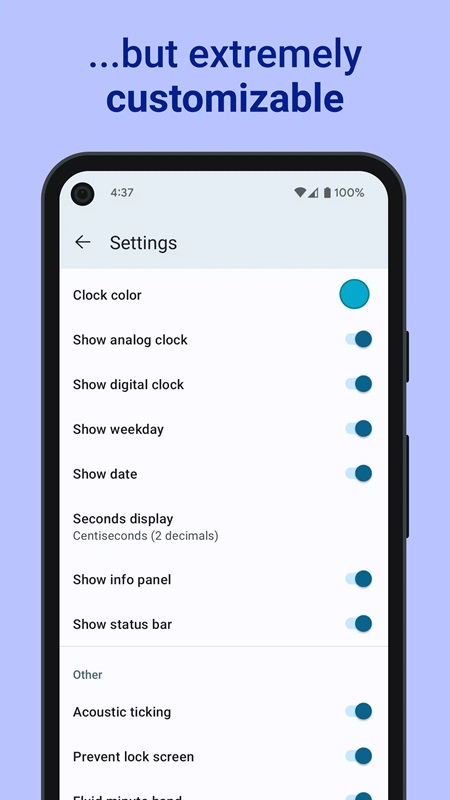 Customize clock color easily in AtomicClock MOD APK