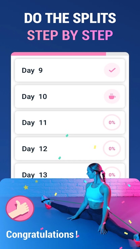 Choose the right workout options in Splits Training in 30 Days MOD APK