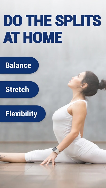 Tham gia các bài tập xoạc dọc ngay tại nhà trong Splits Training in 30 Days MOD APK