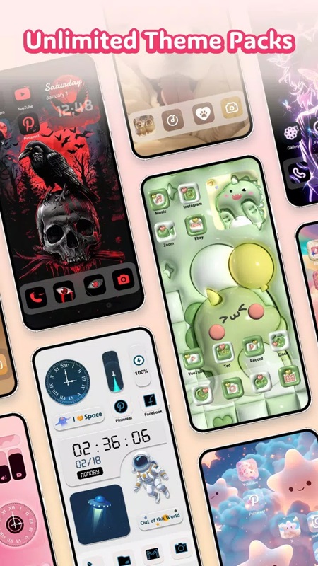 Choose your favorite wallpaper theme to change in Themely MOD APK