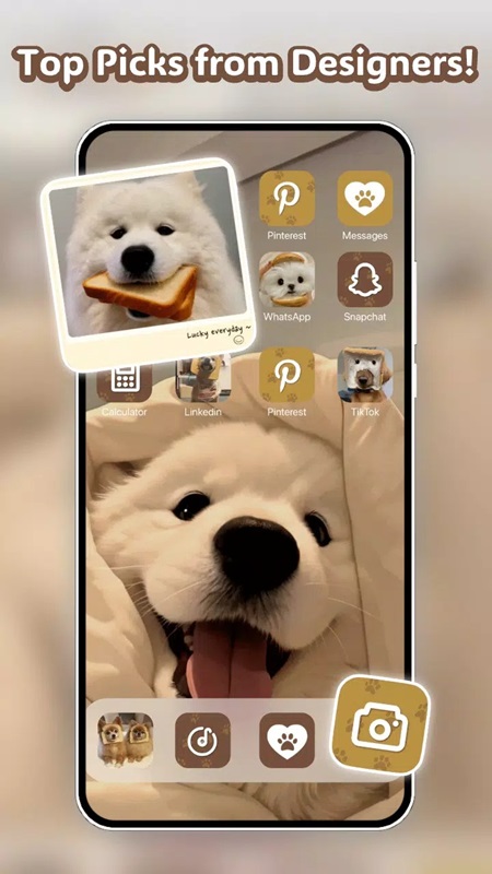 Get creative and add beautiful widgets to your wallpapers in Themely MOD APK