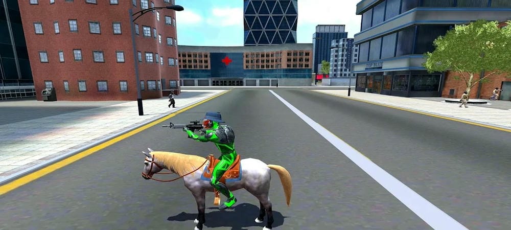 Many powerful weapons for you to use in Rope Frog Ninja Hero Car Vegas MOD APK