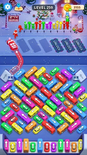 The levels will gradually become more complex and difficult to overcome in Car Jam MOD APK.
