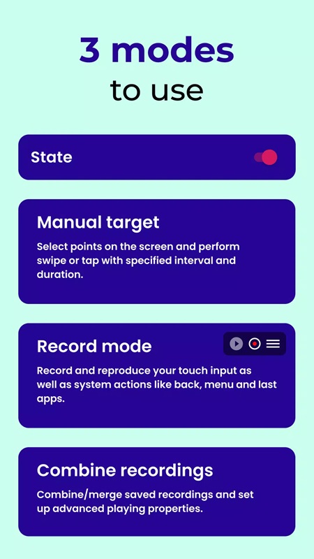 Choose the appropriate mode based on your daily needs in Clickmate MOD APK