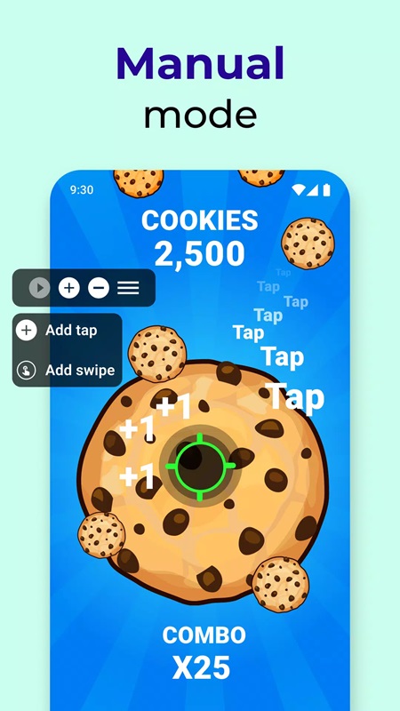Add or remove touch points on the screen in Clickmate MOD APK