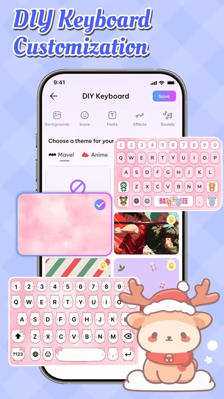 Customize and create DIY keyboards to your liking in Emoji Font Keyboard & Themes MOD APK