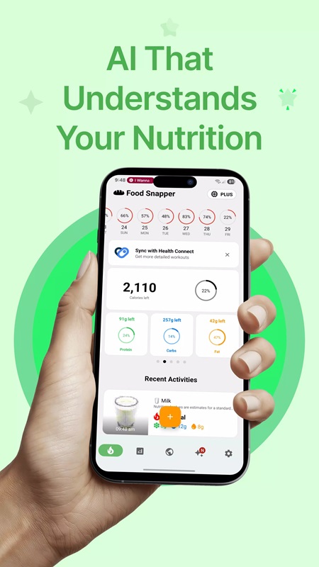 Track your diet and estimate the calories of foods in FoodSnapper AI MOD APK