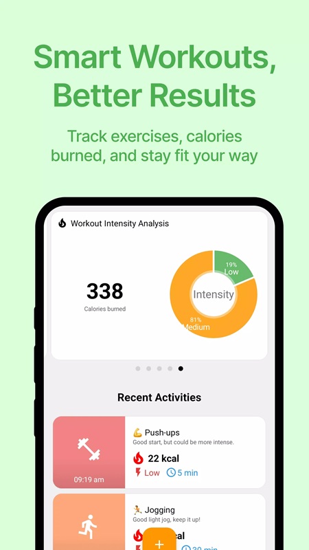 Track exercises and calories burned in FoodSnapper AI MOD APK