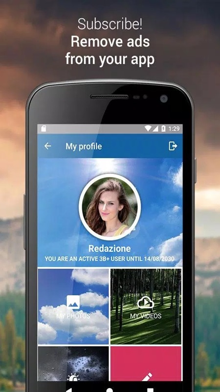 Upload images, videos to edit user profile quickly in 3B Meteo MOD APK