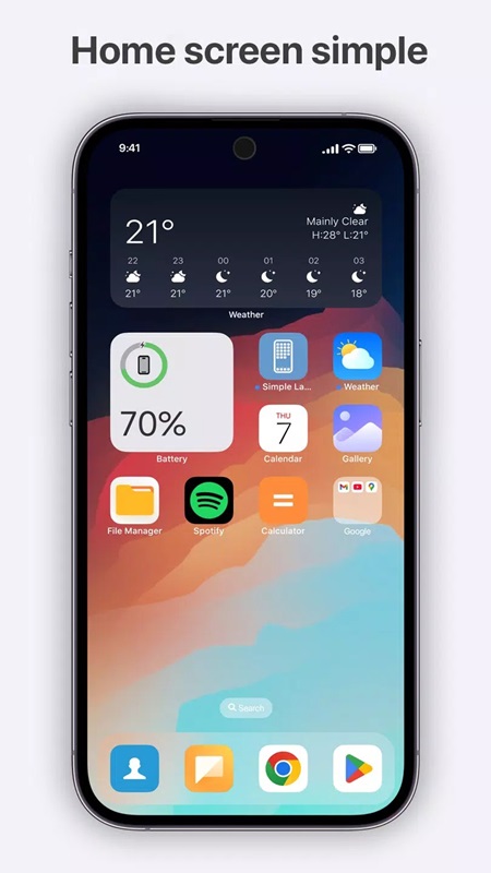 Optimize your device interface for the simplest design in Simple Launcher MOD APK