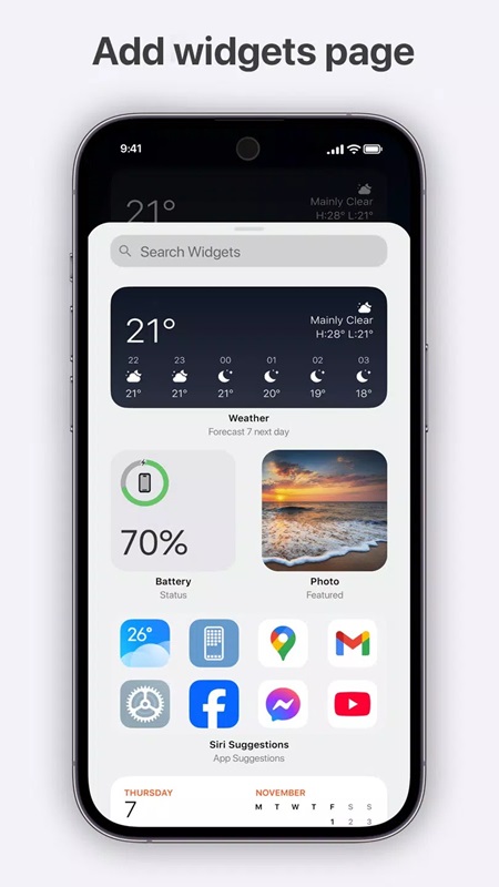 Add custom widgets to Simple Launcher MOD APK