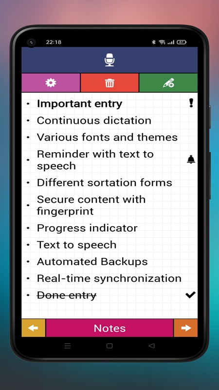 Customize your to-do list and notes to your liking in Voice Notepad MOD APK