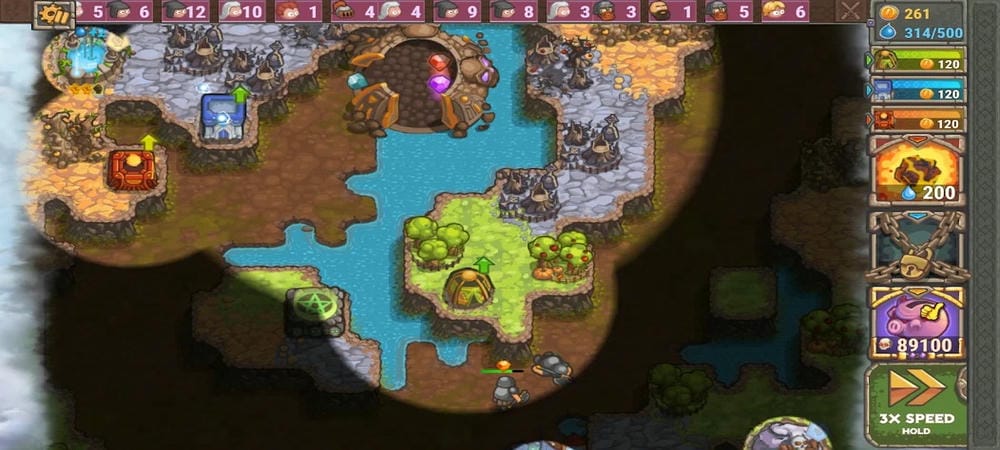 The defensive towers need to be upgraded to become stronger in Cursed Treasure 2 MOD APK.