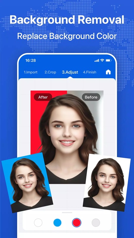 Customize and change the background color of your photos to suit different types of documents in PhotoID MOD APK