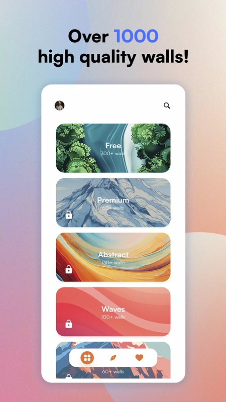 Over 1000 different collections for you to choose from in Lumina Wallpapers MOD APK