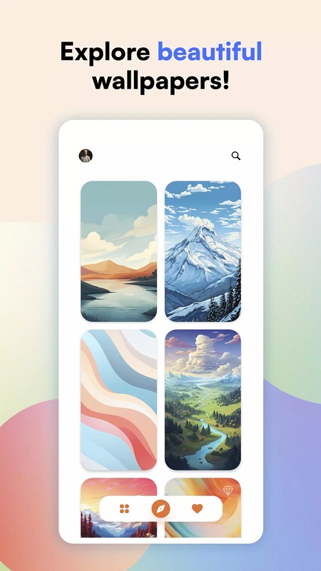 Choose from beautiful art wallpapers in Lumina Wallpapers MOD APK