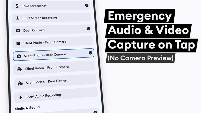 Quickly capture photos, screenshots, and screen recordings in Action Dot MOD APK