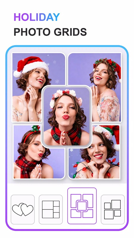 Choose your favorite photos to combine into a single frame in Pix Editor MOD APK