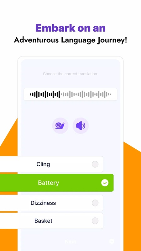 Learn vocabulary through simple listening exercises in 10 Minute Language MOD APK