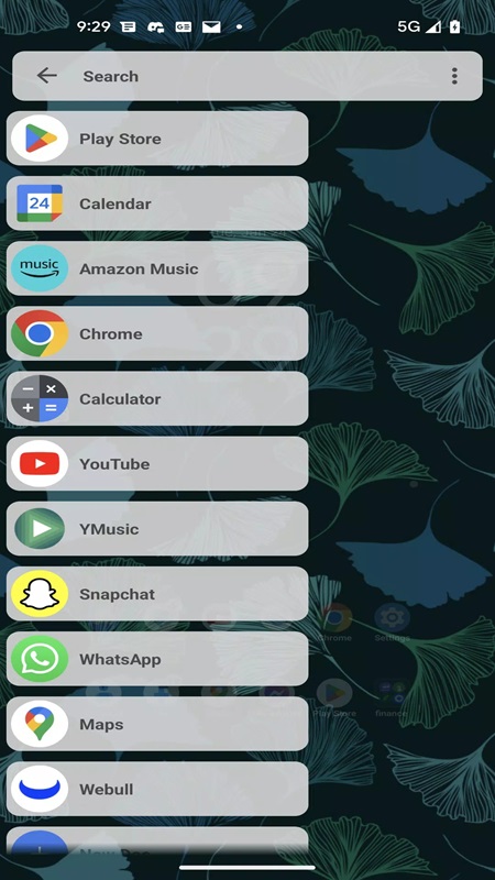 Use the search bar to optimize the time to find applications in Lucid Launcher Pro MOD APK