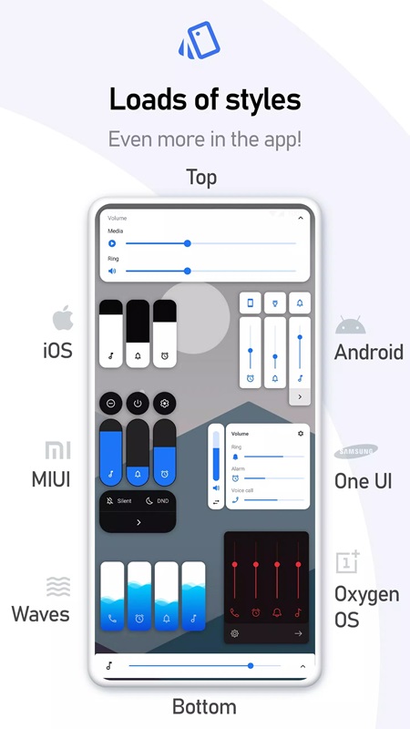 Easily select template settings in Volume Styles MOD APK