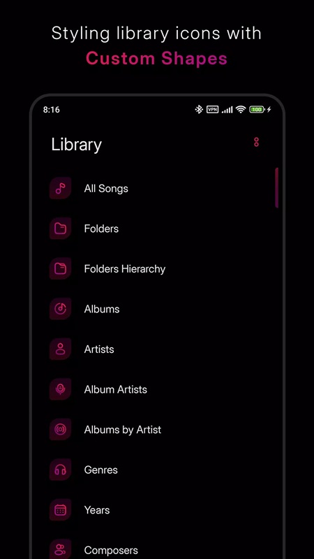 Change icons of folders in Proxima MOD APK
