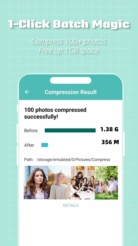Compress more than 100 photos at once in LitPhoto MOD APK