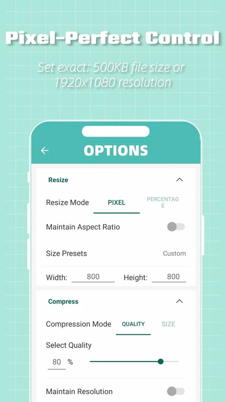 Adjust the size of photos as you want in LitPhoto MOD APK