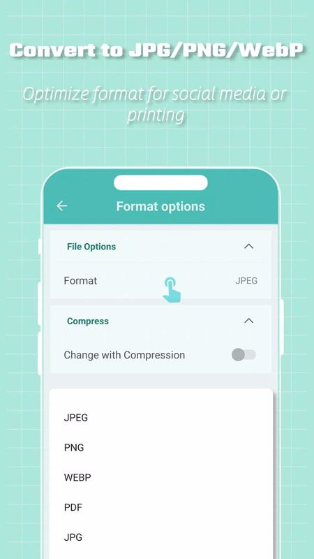 Freely convert image formats to suit your needs in LitPhoto MOD APK