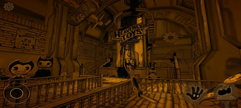 Go through different locations in Bendy and the Ink Machine MOD APK
