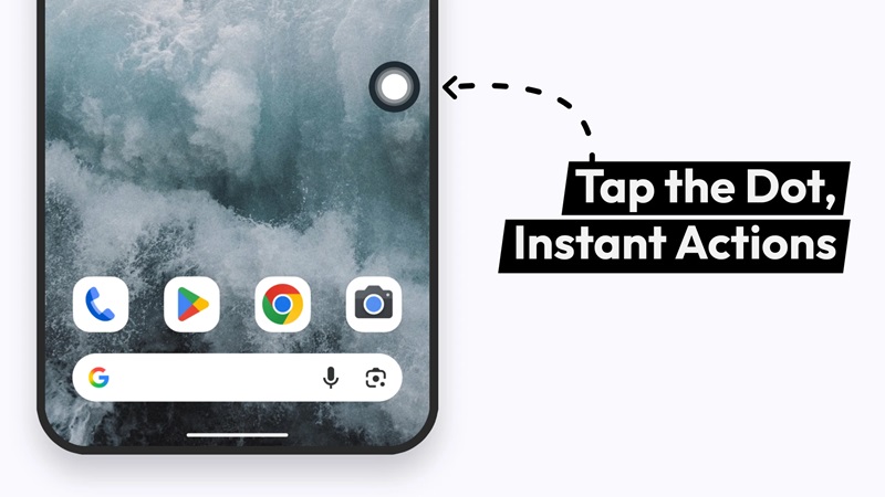 Access the configured features via the floating button in Action Dot MOD APK