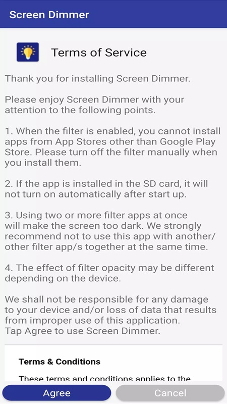 Grant the system access to the necessary permissions in Auto Screen Dimmer MOD APK