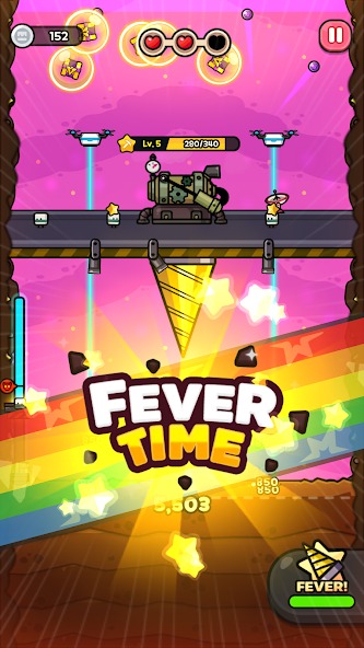 Use the drill to dig deep underground in DDDigger MOD APK
