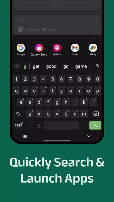 Quickly search and launch applications in Desh Bangla Keyboard MOD APK