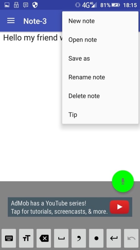 Voice Notebook speech to text mod