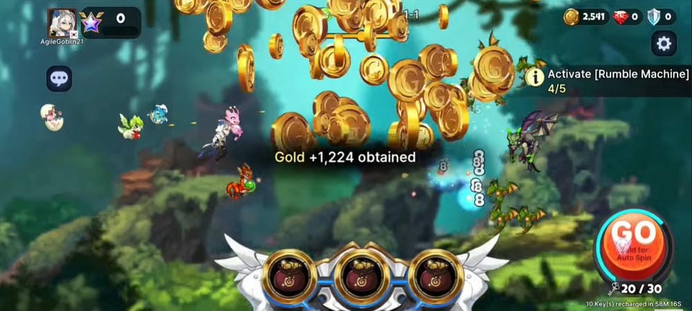 Use the spin wheel to get more gold and new dragon eggs in Dragon Village Rumble MOD APK