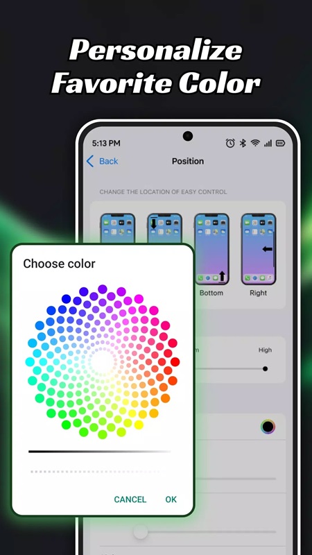 Customize the personalized interface with your favorite colors in Easy Control AZ MOD APK