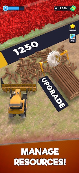 Start developing your own lumber mill in Idle Lumber Chopper Empire MOD APK