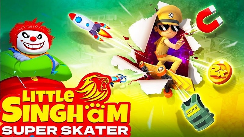 Download Little Singham Super Skater MOD APK 1.0.506 (Menu/Unlimited spins)