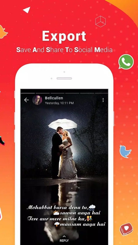 Share your own edited and created videos on social media platforms in Lyrical.ly MOD APK