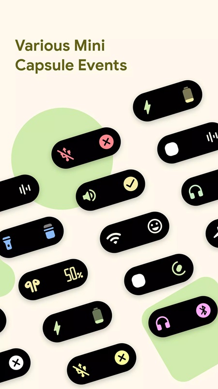Customize mini icons for the interface in Material Capsule MOD APK