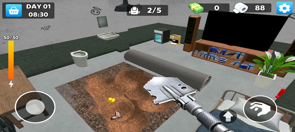 Carry out the plan to dig a tunnel to escape from prison in Prison Escape Journey MOD APK