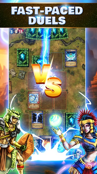 Solo card battles against opponents in Quetzal MOD APK