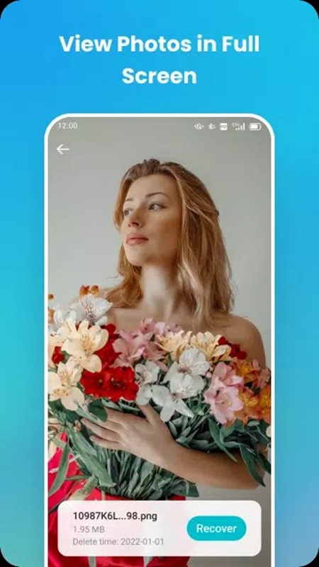 View the image before restoring in full screen mode in Recover Everything MOD APK