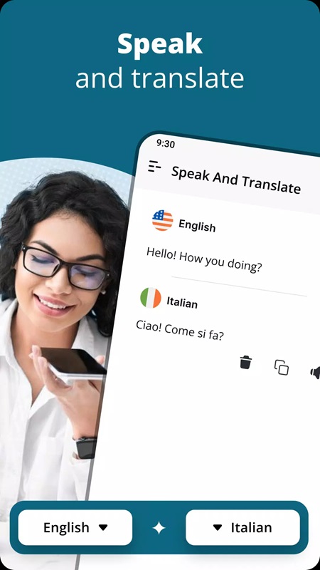 Fast and simple translation in Speak & Translate all Language MOD APK
