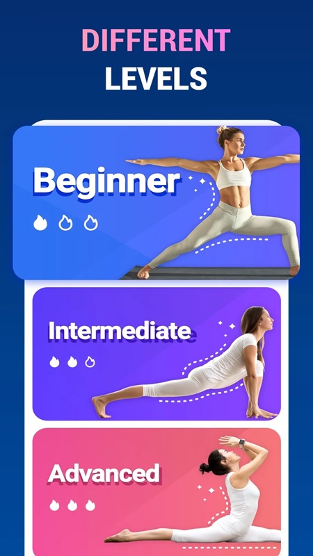 Choose the level that suits your individual needs in Splits Training in 30 Days MOD APK